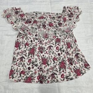 American Eagle Floral Off-Shoulder Top - Size L (Stretchy)